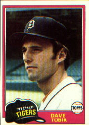 1981 Topps Baseball Cards      102     Dave Tobik